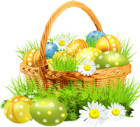 a basket of easter eggs